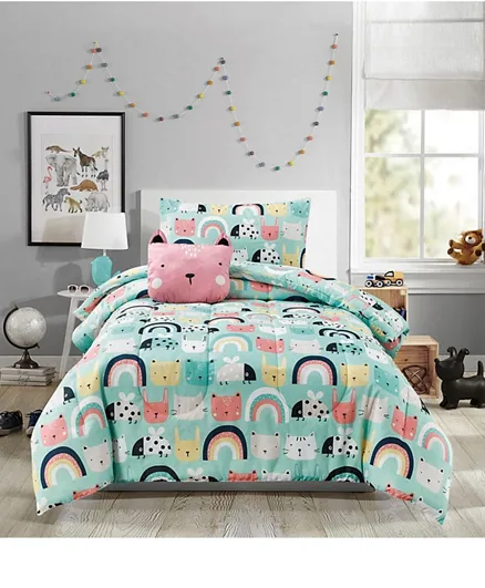 Pan Emirates Little Animal 3-Piece Comforter Set With Toy - Green