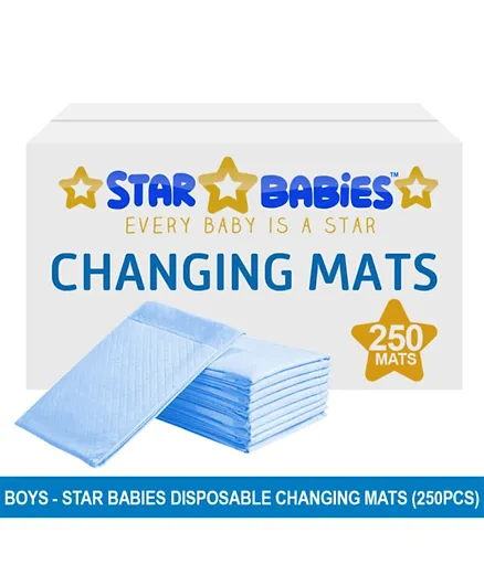 Star Babies Blue Disposable Changing Mats - Pack of 250