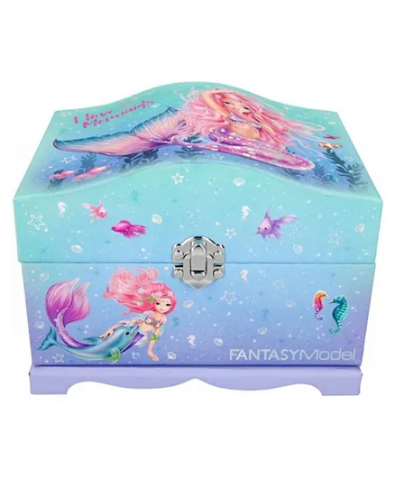 Top Model Fantasy Model Jewellery Box With Light Mermaid - Blue