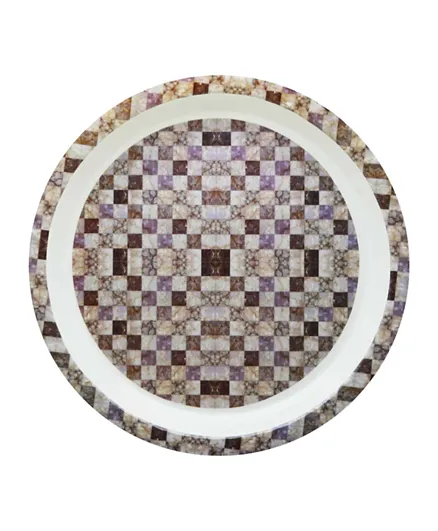 RK Dinelite Melamine Round Small Serving Tray - Marble Mosaic