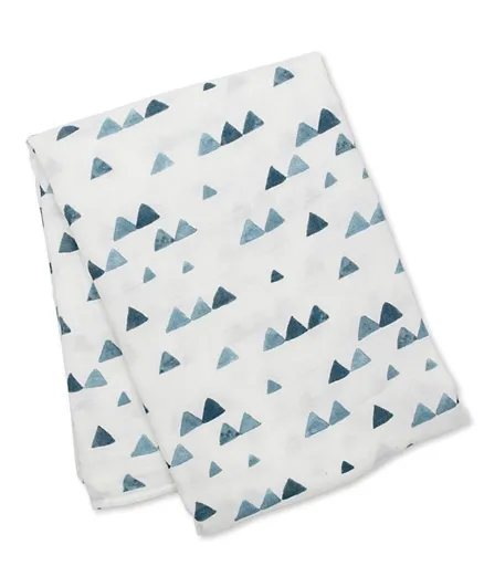 بطانية قماط من الخيزران للأطفال من لولوجو بيبي - كحلي مثلثات