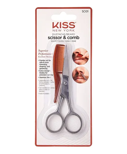 Kiss Mustache And Beard Scissors With Comb Set SC101