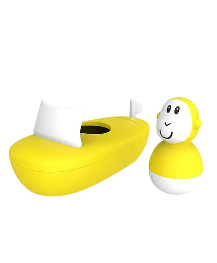 Matchstick Monkey Bathtime Boat Set - Yellow