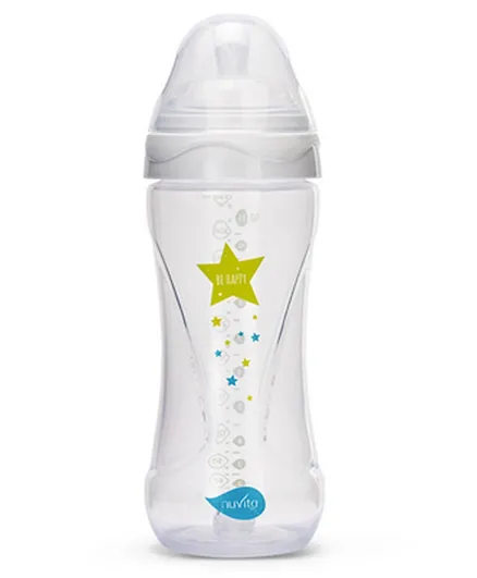 Nuvita Mimic Cool Anti Colic Baby Bottles Ergonomic Shape & Teats Nipple Effect White -  330ml