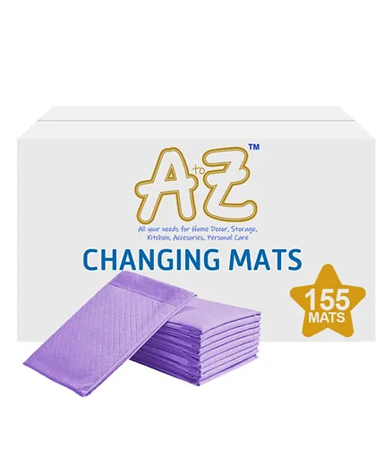 A to Z Disposable Changing Mats Lavender  - 155 Pieces
