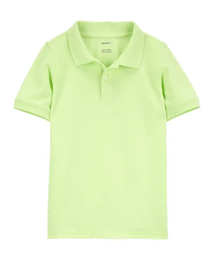 قميص بولو بياقة مضلعة من Carter's - أخضر ليموني