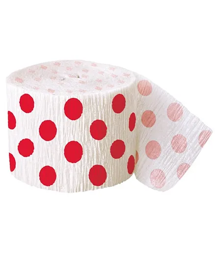 Unique Polka Dot Streamers Red - 914 cm