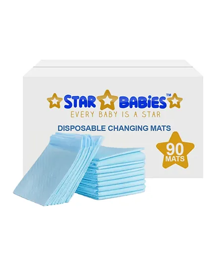 Star Babies Disposable Changing Mats Large Blue - Pack of 90