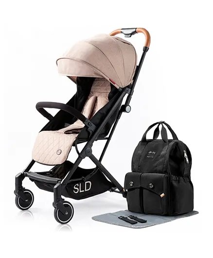 Teknum SLD Stroller Combo with Elite Diaper Bag, Changing Mat and Stroller Hooks - Khaki