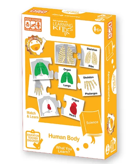Learning KitDS Match & Learn Human Body 40 Pieces Puzzle Set - Multicolor