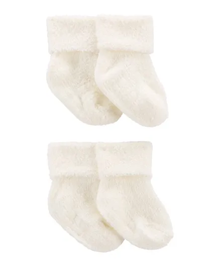 Carter's 4 Pack Foldover Chenille  Socks - White