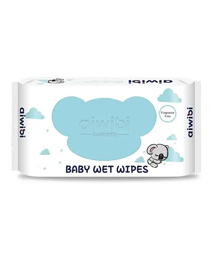 Aiwibi Skin Friendly Fragrance Free Baby Wet Wipes - 80 Pieces