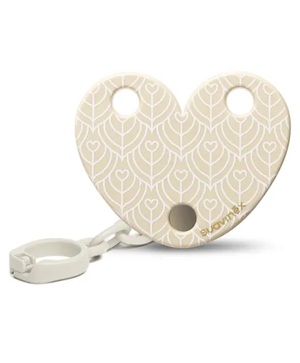 Suavinex Heart Shape Soother Clip - Beige
