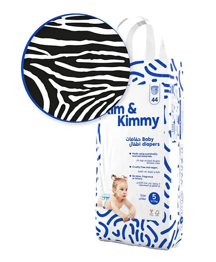 Kim&Kimmy Zebra Diapers Size 5 - 44 Pieces