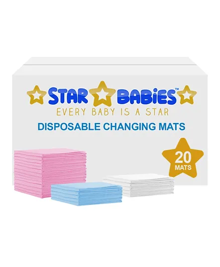 Star Babies Disposable Changing Mats - 20 Pc