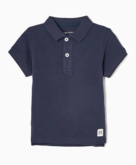 Zippy ZY Patched Cotton Polo Shirt - Blue
