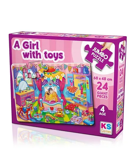 KS Games Jumbo Puzzle A Girl With Toys - 24 Pieces
