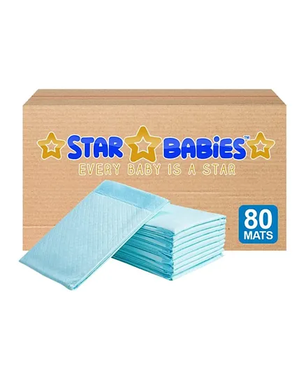 Star Babies 62pcs Regular Disposable Changing Mat with 18pcs Scented Changing Mats Blue - Pack of 80