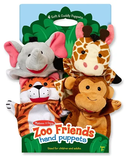 Melissa and Doug Zoo Friends Hand Puppets - 4 Pieces
