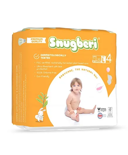 Snugberi Baby Diapers Large  Size 4 - 24 Pieces