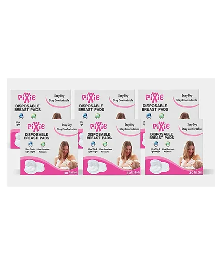 Pixie Disposable Breast Pads Pack of 6 - 180 Pieces