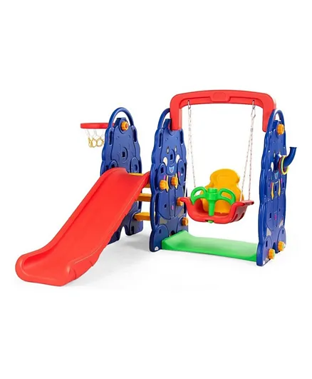 Myts Combination Swing And Slide Playset With Basket Ball Hoop