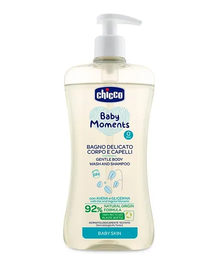 Chicco Baby Moments Gentle Body Wash and Shampoo - 500mL