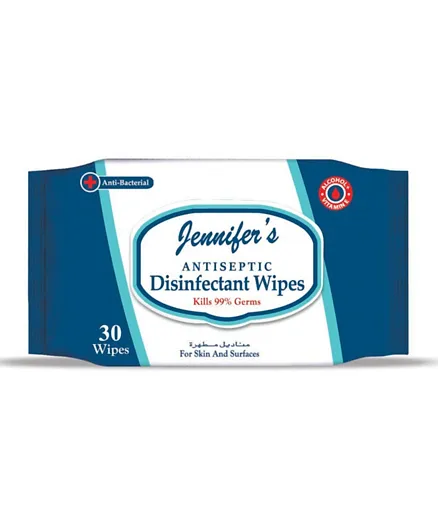 Jennifer's Antiseptic Disinfectant Wipes - 30 Wipes