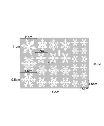ملصق زجاج النافذة الشتوية لرقائق الثلج بيبيكلو لعيد الميلاد - عبوة واحدة