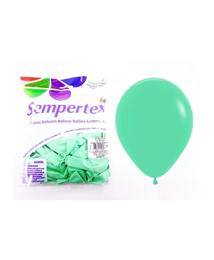 Sempertex Round Latex Balloons Matte Pastel Green - 50 Pieces