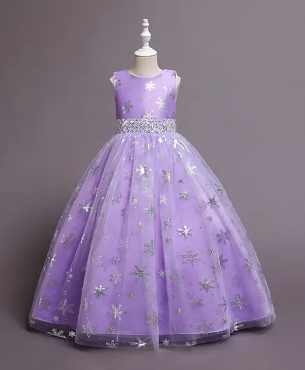 DDaniela Snowflakes Long Maxi Dress - Purple