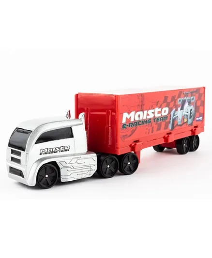 Maisto Fresh Metal Die Cast Highway Hauler Boxed Maisto E Racing Team - Red & White