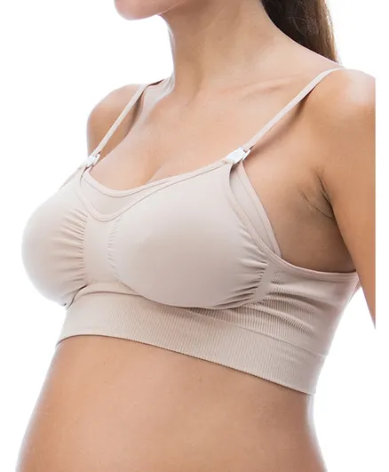 Relax Maternity 5703 Nursing Bra With Drop-Down Cups And Adjustable Straps - Nude