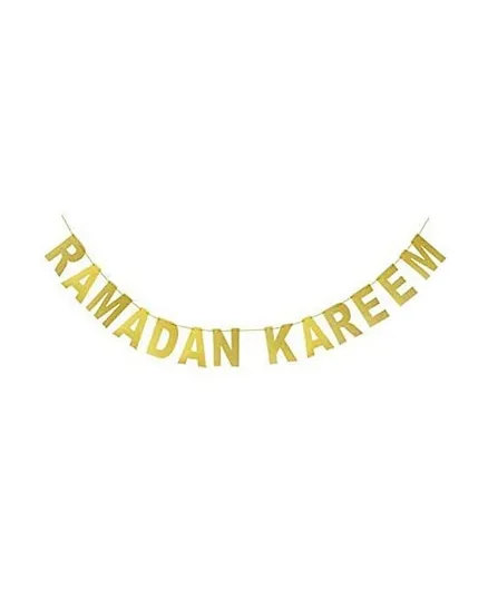Party Propz Ramadan Decoration - Ramadan Kareem Banner - Gold