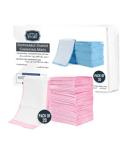 Little Story Disposable Diaper Changing Mats Pink - Pack of 20