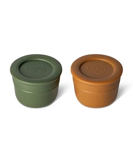 Citron 2023 Mini Sauce Containers Caramel & Green - Pack Of 2