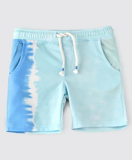 Jam Bleached Casual Side Pockets Shorts - Blue