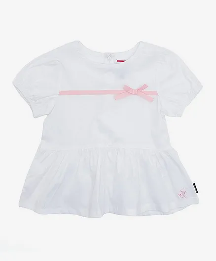Beverly Hills Polo Club Bow Lace Dress - White