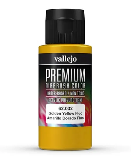 Vallejo Premium Airbrush Color 62.032 Golden Yellow Fluo - 60mL