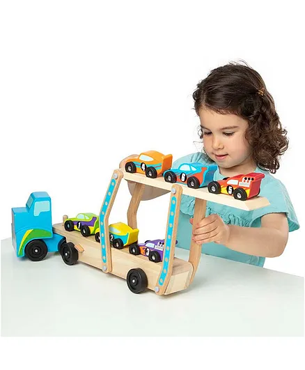 Melissa & Doug Mega Race Car Carrier Set