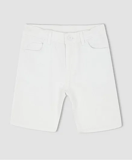 DeFacto Button Closure Shorts - White