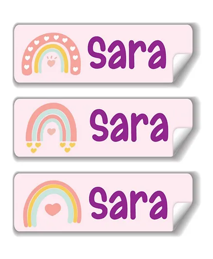 Twinkle Hands Personalized Waterproof Labels Rainbows - 30 Pieces