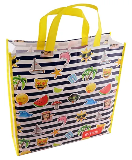 حقيبة تسوق قابلة للطي وإعادة الاستخدام بتصميم إيموجي بقالة صديقة للبيئة من ايموجي - متعددة الألوان