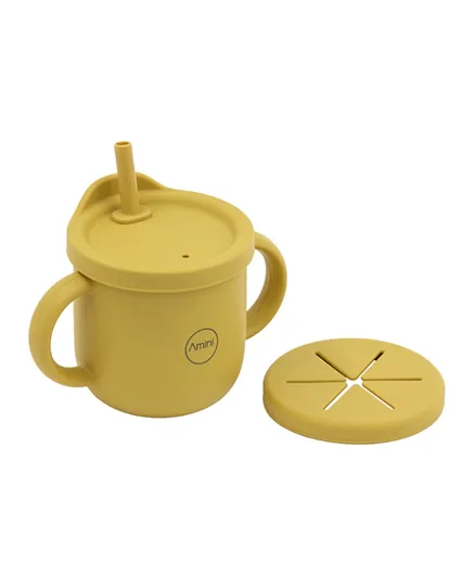 Amini Silicone Water And Snack Cup - Mango Yellow