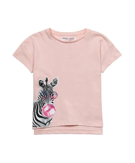 Minoti Basic Zebra Graphic T-Shirt - Peach