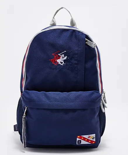 Beverly Hills Polo Club Logo Embroidered Backpack Blue - 18 Inches