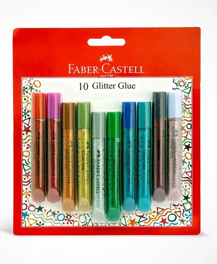Faber Castell Glitter Glue Multicolor - Pack of 10