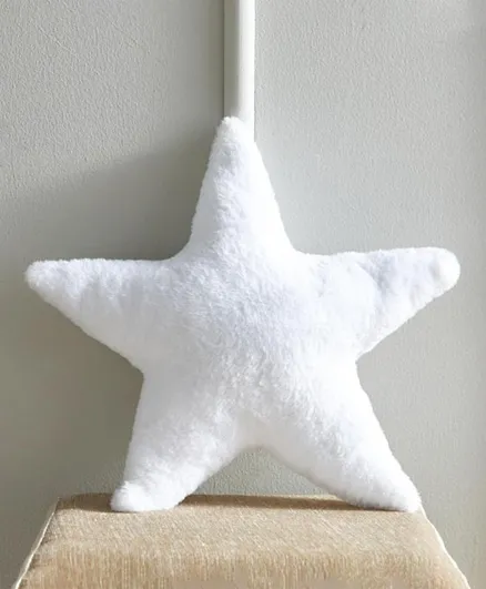 HomeBox Playland Star Rabbit Fur Cushion - White