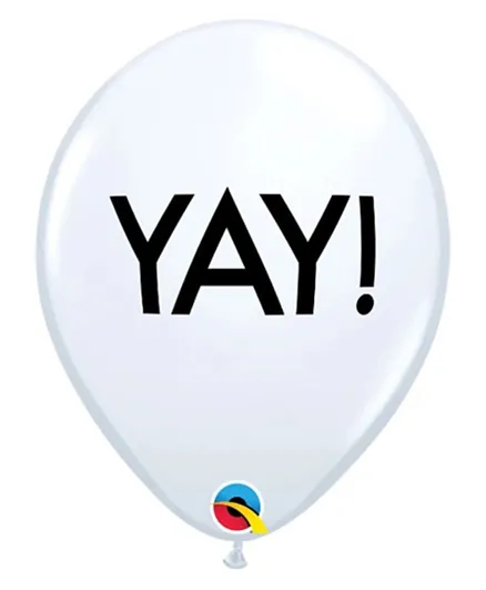 Qualatex Yay Printed White Balloon Pack of 6 - 11 Inches