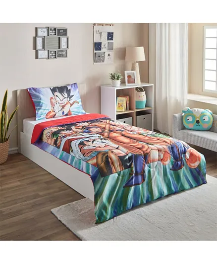 HomeBox Dragon Ball Z Single Comforter Set With Pillowcase - 2 Pieces
